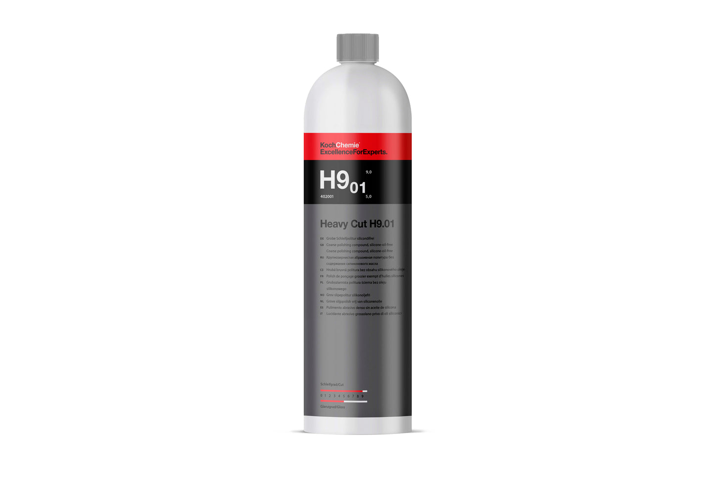 Koch Chemie Heavy Cut H9.02 粗研磨拋光劑 汽車美容用品 洗車用品 Koch Chemie Heavy Cut H9.02 H9.02 粗研磨拋光劑 粗拋光劑 拋光劑 研磨劑 無矽油拋光劑 切削力9.0 光澤度6.0 去除深層刮痕 去除花痕 去除1200砂紙痕 去除漆霧 漆面修復 車漆拋光 嚴重風化漆面 軟漆適用 抗刮漆適用 汽車漆面 商用車漆面 電單車漆面 機器拋光 旋轉拋光機 羊毛輪 Heavy Cut Pad 長時間拋光 不沾黏 低粉塵 專業汽車美容 汽車美容 汽車護理 車漆養護 車主必備 愛車護理 香港汽車用品 汽車用品推薦 香港網購 原裝正貨 正貨保證 產品型號458001 德國製 德國進口 1公升裝 1L 漆面研磨 車漆翻新 深層花痕 漆面處理 拋光程序 專業汽車護理 優質汽車用品 立即選購 現貨 車友推薦 口碑推薦 值得信賴 高品質 信賴品牌 德國品牌 汽車護理專家 清潔護理用品 汽車精品 汽車保養品 中度研磨 粗研磨 拋光劑推薦 漆面拋光劑 汽車拋光 專業級拋光 漆面養護 拋光墊 M3.02 P3.01 鏡面處理 車漆光澤 車漆亮度 噴漆表面 車身美容 車輛保養 車漆