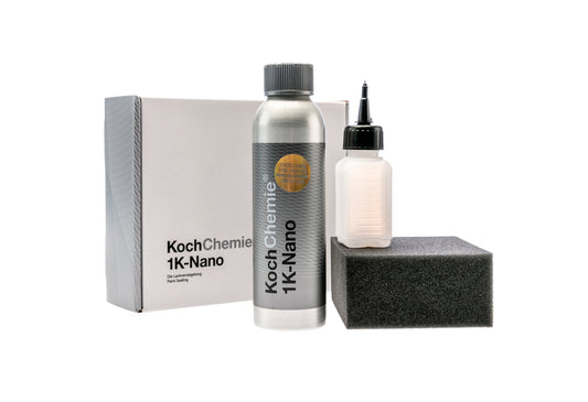 Koch Chemie 1K-Nano 納米塗層鍍膜 納米漆面密封劑 單步驟鍍膜 反應型塗層 化學鍵結 共價鍵結 極致光澤 光澤度9.9 深度光澤 鏡面光澤 長效保護 一年保護 三年保護 抗化學品 抗紫外線 抗UV 耐磨損 抗環境侵害 超強疏水 易清潔 蓮花效應 德國製 德國進口 250ml 產品型號245001 專業鍍膜 汽車護理 汽車美容 車漆養護 車漆保護 車主必備 愛車護理 香港汽車用品 汽車用品推薦 香港網購 原裝正貨 正貨保證 施工前脫脂 鏡面效果 耐久保護 防護塗層 自清潔特性 烏蠅屎去除 鳥糞清除 蟲屍清除 單步驟施工 省時省力 深層光澤 漆面增艷 車輛保養 漆面密封 高硬度保護 環境污染物隔離 專業汽車護理 優質汽車用品 立即選購 現貨 車友推薦 口碑推薦 值得信賴 德國品牌 高品質 信賴品牌 車身清潔 深層清潔 車身養護 潑水效果 光澤感 滑順觸感 易於使用 DIY鍍膜 自家鍍膜 定期保養 愛車美容 車身護理 強效去污 汽車精品 汽車保養品 清潔護理用品 汽車護理專家 專業汽車美容 頂級鍍膜 納米保護 漆面防護 長效光澤 抗老化 防褪色 車漆硬化 表面硬化 漆面增強 防污塗層 防塵塗層 汽