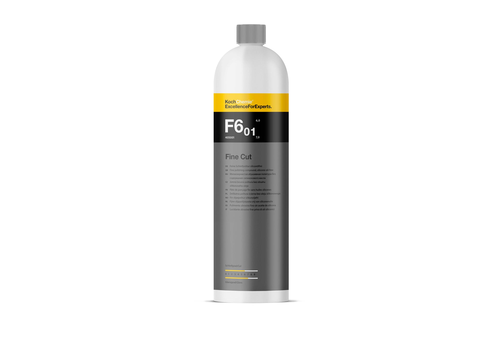 Koch Chemie Fine Cut F6.01 細緻拋光劑 汽車美容產品 拋光劑 細緻拋光劑 中度拋光劑 拋光劑 研磨劑 氧化鋁拋光 無矽油配方 智能粒度 切削力6.0 光澤度7.0 去除洗車機刮痕 去除漩渦紋 去除太陽紋 去除2500砂紙痕 漆面拋光 車漆修復 中度風化漆面 抗刮清漆 清漆拋光 漆面校正 鏡面拋光 深層光澤 持久光澤 拋光機適用 旋轉拋光機 偏心拋光機 Fine Cut Pad 羊毛拋光輪 低粉塵 施工時間長 單步拋光 專業汽車美容 汽車美容 汽車護理 車漆養護 車主必備 愛車護理 香港汽車用品 汽車用品推薦 香港網購 原裝正貨 正貨保證 產品型號405001 德國製 德國進口 1公升裝 汽車漆面 商用車漆面 電單車漆面 漆面花痕 洗車痕 深層花痕 漆面處理 拋光程序 專業汽車護理 優質汽車用品 立即選購 現貨 車友推薦 口碑推薦 值得信賴 高品質 信賴品牌 德國品牌 汽車護理專家 清潔護理用品 汽車精品 汽車保養品 漆面研磨 車漆翻新 細紋去除 中度研磨 拋光劑推薦 漆面拋光劑 汽車拋光 專業級拋光 漆面養護 拋光墊 M3.02 微切痕去除 Profi微纖維布 漆面光澤 漆面亮度 抗