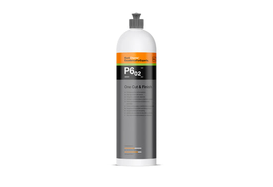 Koch Chemie One Cut & Finish P6.02 P6.02 雙效拋光封體劑 雙效上蠟及拋光劑 單步拋光劑 中度拋光劑 切削力6.0 光澤度8.0 一步拋光密封 永久去除拋光餘影 去除P2000砂紙痕 去除全像紋 去除螺旋紋 去除刮痕 去除氧化層 機械式去除 含巴西棕櫚蠟 非揮發性矽氧烷 巴西棕櫚蠟保護 封體效果 高光澤持久 經濟高效 易於拋光 易於擦拭 汽車漆面適用 商用車漆面 電單車漆面 抗刮清漆適用 深色漆面適用 One Cut Pad 偏心拋光機 強制旋轉偏心機 15mm行程 DA機 機器拋光 德國製 1公升裝 1L 250ml 產品型號469001 產品型號469250 專業汽車美容 汽車美容 汽車護理 車漆養護 車主必備 愛車護理 香港汽車用品 汽車用品推薦 香港網購 原裝正貨 正貨保證 拋光程序 專業汽車護理 優質汽車用品 立即選購 現貨 車友推薦 口碑推薦 值得信賴 高品質 信賴品牌 汽車護理專家 清潔護理用品 汽車精品 汽車保養品 漆面拋光 車漆修復 拋光劑推薦 汽車拋光 專業級拋光 漆面養護 拋光墊 車漆光澤 車漆亮度 噴漆表面 車身美容 車輛保養 車漆清潔 車漆深層清