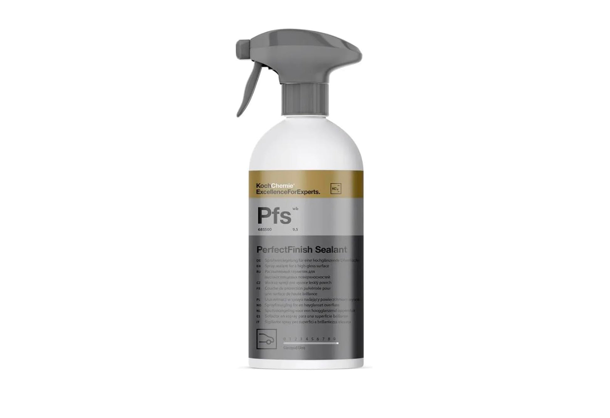 Koch-Chemie 車身鍍膜 密封劑 PerfectFinish Sealant PFS 噴霧密封劑 漆面密封劑 高光澤密封劑 特殊蠟混合物 光澤度9.2 高光澤表面 高光澤 鏡面光澤 深層光澤 增豔光澤 閃亮光澤 疏水性 強疏水 撥水效果 易清潔 易清潔效果 長效保護 持久保護 抗紫外線 抗UV 防環境污染 防污 防靜電 合成聚合物 聚合物保護 陶瓷鍍膜維護 鍍膜疊加 車漆密封 漆面保護 汽車護理 汽車美容 車漆養護 車輛保養 車身護理 德國製 德國進口 500ml 產品型號685500 手工施工 機器施工 偏心拋光機 噴塗擦拭 快速閃乾 不殘留 不油膩 水果香氣 宜人果香 專業汽車護理 DIY汽車美容 車主必備 愛車護理 香港汽車用品 汽車用品推薦 香港網購 原裝正貨 正貨保證 用於拋光後 最後一步保護 漆面增豔效果 平滑表面 易於擦拭 細節護理 洗車後護理 Polish & Sealing Towel 噴灑於布上 不可直噴漆面 24小時內不洗車 避免陽光下施工 避免高溫表面 10度以上施工 使用前測試 汽車精品 優質汽車用品 立即選購 現貨 車友推薦 口碑推薦 值得信賴 高品質 信賴品牌 汽車護理專