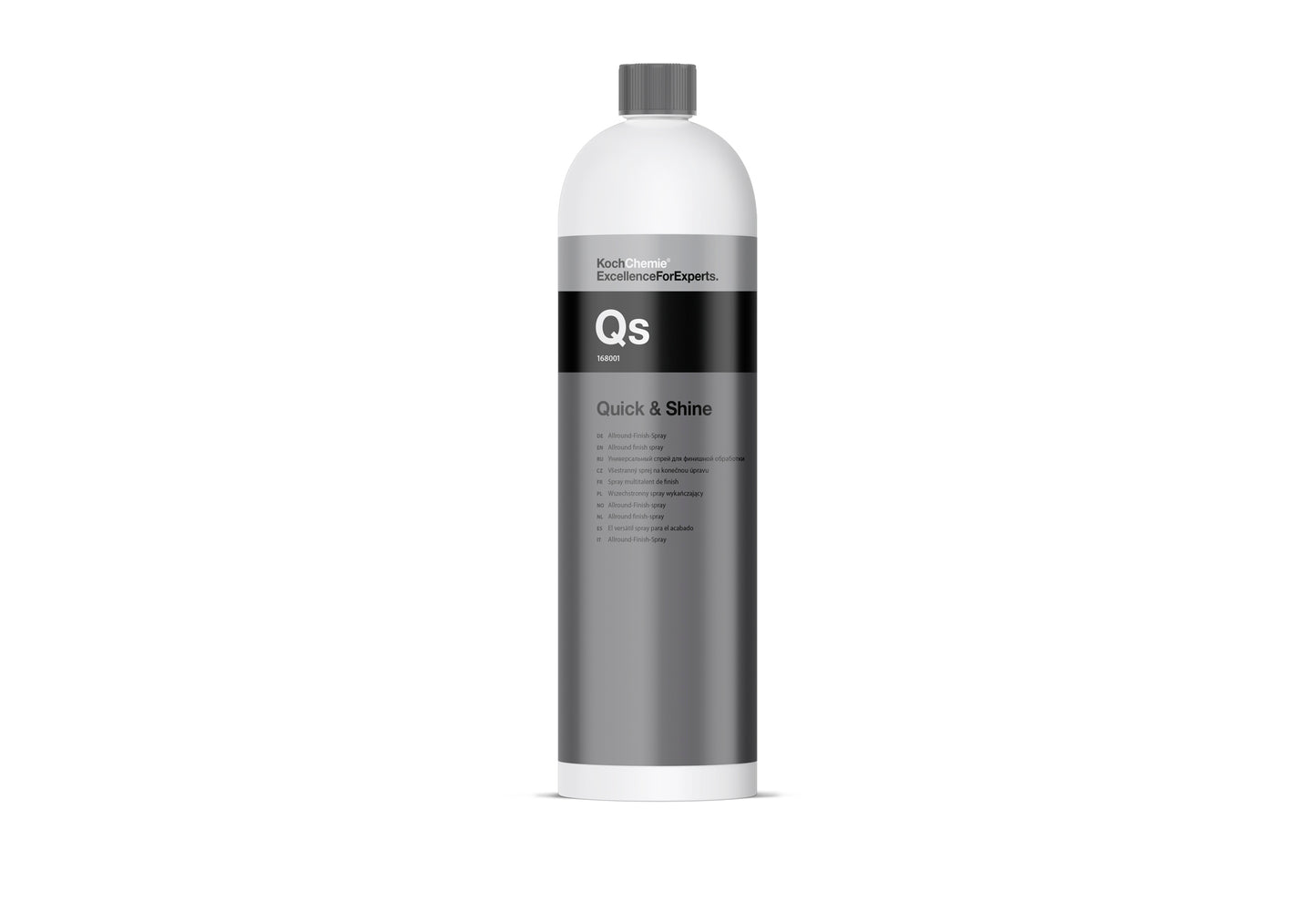 Koch Chemie Quick & Shine 1L 速效光澤護理噴霧 車身清潔 鍍膜 Koch Chemie Quick & Shine Qs 速效光澤護理噴霧 全能快速細節噴霧 汽車快速護理 車漆護理噴霧 Quick Detailer 細節噴霧 快速保養噴霧 1L 1000ml 型號168001 清潔護理保護 一步完成 色彩深邃感 無條紋高光澤 蓮花效應 撥水防污 快乾易用 不影響蠟層 不影響封體 Daimler認證 Mercedes認可 不含矽酮 Silicone-free 德國製 德國品牌 汽車美容 汽車護理 車漆養護 車主必備 愛車護理 香港汽車用品 汽車用品推薦 香港網購 原裝正貨 正貨保證 車漆適用 玻璃適用 塑料適用 儀表板適用 不銹鋼適用 多功能護理 展間護理 車展整理 快速整理 車輛清潔 去除指紋 去除輕微污垢 防塵 防污 光澤提升 高光澤 深邃光澤 表面保護 護理噴霧 汽車精品 汽車保養品 清潔護理用品 專業汽車護理 優質汽車用品 立即選購 現貨 車友推薦 口碑推薦 值得信賴 高品質 信賴品牌 汽車護理專家 清洗車輛 打蠟後護理 日常維護 快速清潔 噴灑擦拭 拋光毛巾 微纖維布 施工