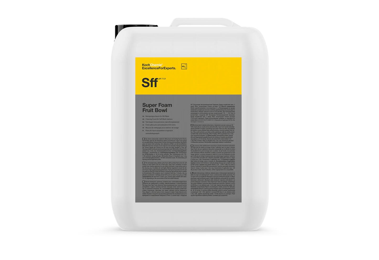 Koch-Chemie Super Foam Fruit Bowl 5L 果香味濃厚泡沫預洗液 洗車用品 汽車清潔 Koch Chemie Super Foam Fruit Bowl SFF 果香味濃厚泡沫預洗液 雪崩泡沫預洗液 鹼性泡沫洗車精 pH11洗車泡沫 高發泡活性泡沫 奇異果蘋果香氣 濃密果香泡沫 自助洗車泡沫 泡沫槍專用 泡沫炮適用 雪崩泡沫 預洗泡沫 非接觸式洗車 泡沫包裹污垢 高壓沖洗 溫和清潔漆面 保護車漆 不傷漆面 VDA A類標準 處理時間5分鐘 德國製 德國進口 5公升裝 5L 產品型號253005 預洗清潔 軟化污垢 深層清潔 去除道路污垢 洗車泡沫 汽車美容 汽車護理 洗車用品 車主必備 自助洗車場 DIY洗車 泡沫槍清潔 洗車香波 濃密泡沫 持久泡沫 高效清潔 專業洗車液 香港汽車用品 汽車用品推薦 香港網購 原裝正貨 正貨保證 稀釋比例1:50 稀釋比例1:100 自助洗車站計量泵 泡沫槍30-50ml/min 避免表面乾燥 使用前測試 材質相容性 鹼性清潔劑 雪崩泡沫體驗 果香洗車 感官洗車體驗 清新香氣 洗車享受 德國品牌 高品質 信賴品牌 汽車護理專家 優質汽車用品 用品